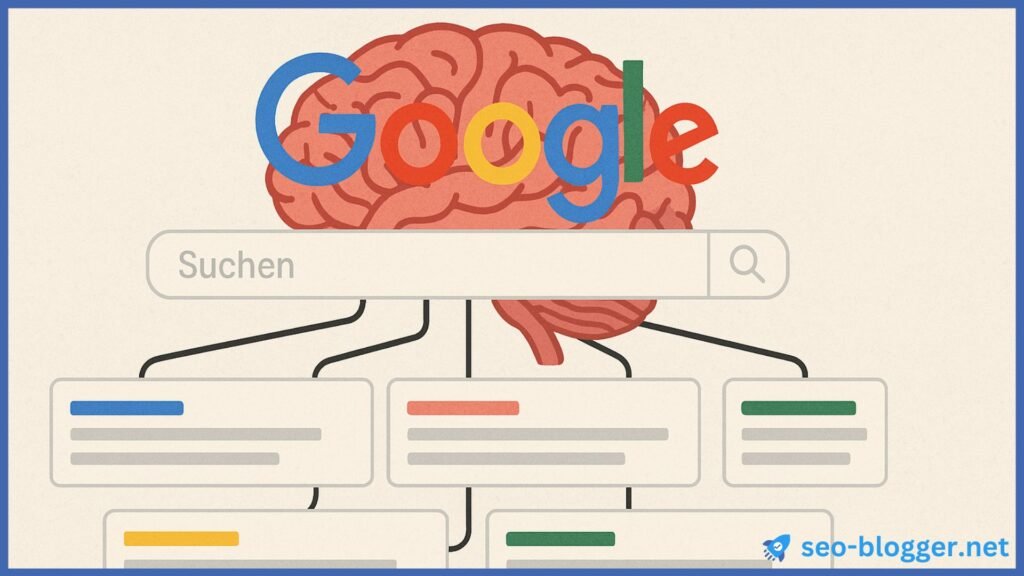 Illustration von Google als Gehirn.