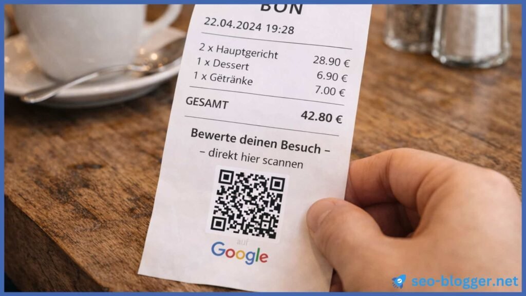 Ein QR Code auf einer Rechnung.