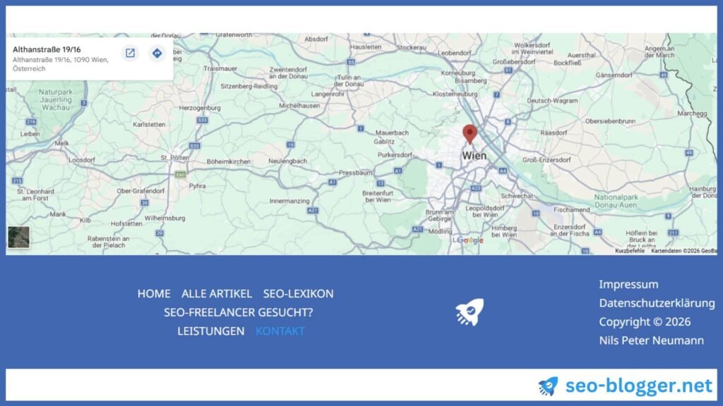 Die eingebettete Karte von Google Maps nach der Bestätigung der Datenübertragung an Google durch den User.